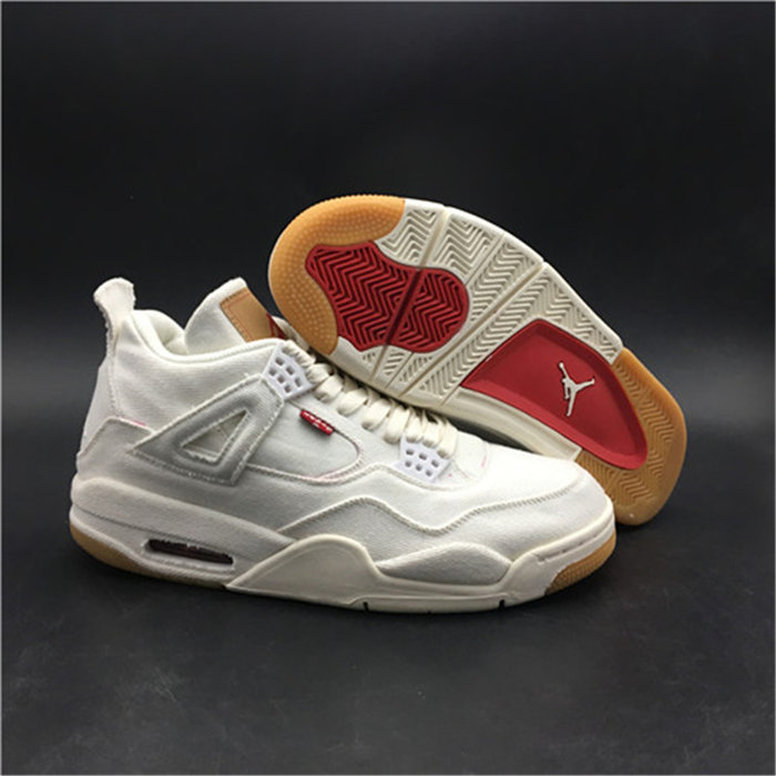 Jordan4 Levi's White (GS) (Levi's Tag) AQ9103-100
