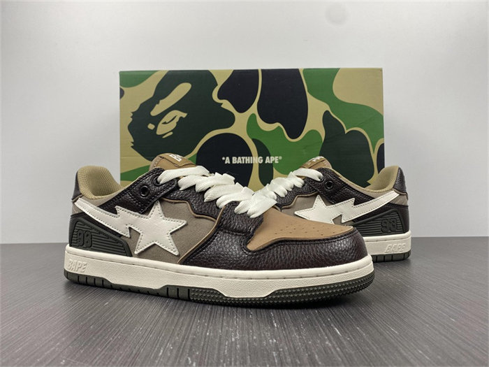 A Bathing Ape Bape SK8 Sta Brown Ivory