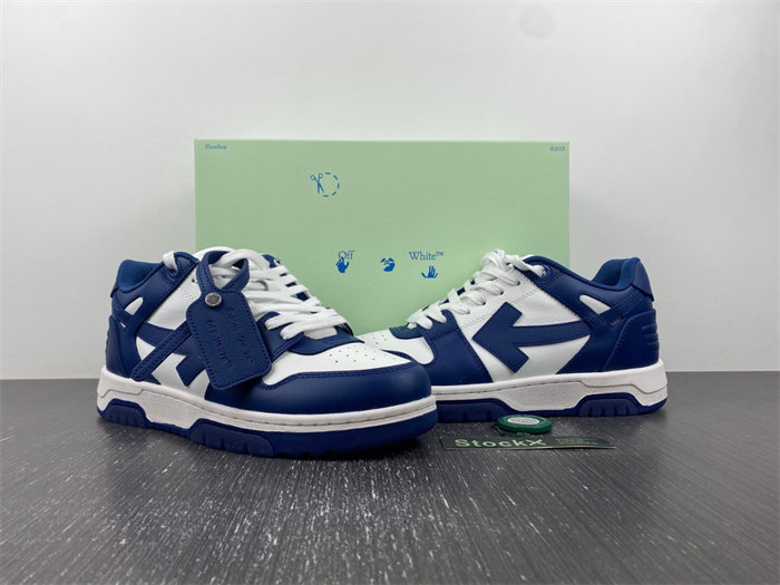 OFF-WHITE Out Of Office "OOO" Low Tops Dark Blue White OMIA189S22LEA0010142