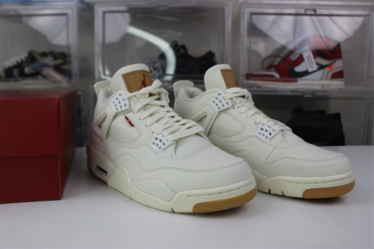 GOAT Air Jordan 4 White Levis