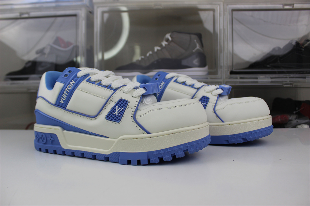 Louis Vuitton LV trainer White Blue