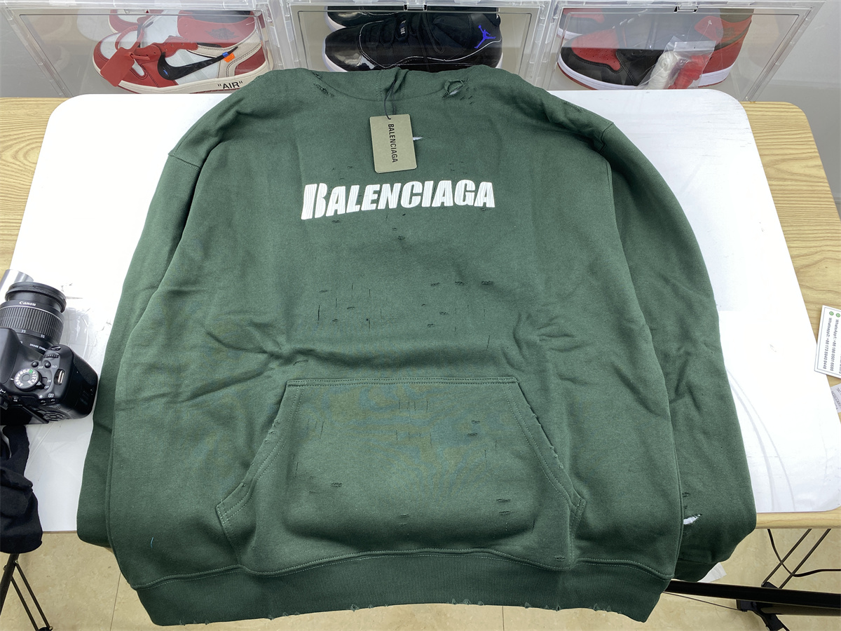Balenciaga Green Scratch Hoodie (fit one size larger than regular one)