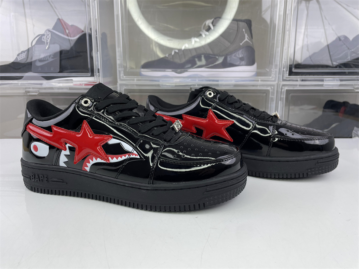 Bape Black Red bright shoes