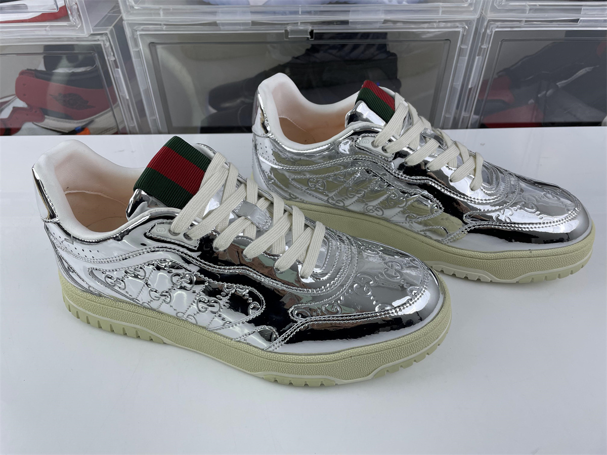 GUCCI Re-web silver shoes sabato de sarno shoes