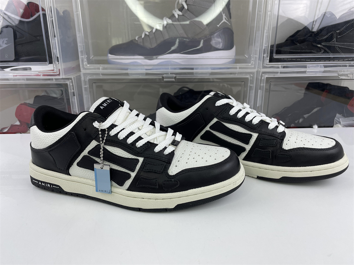 Amiri Skeleton Top Low Sneakers Black White