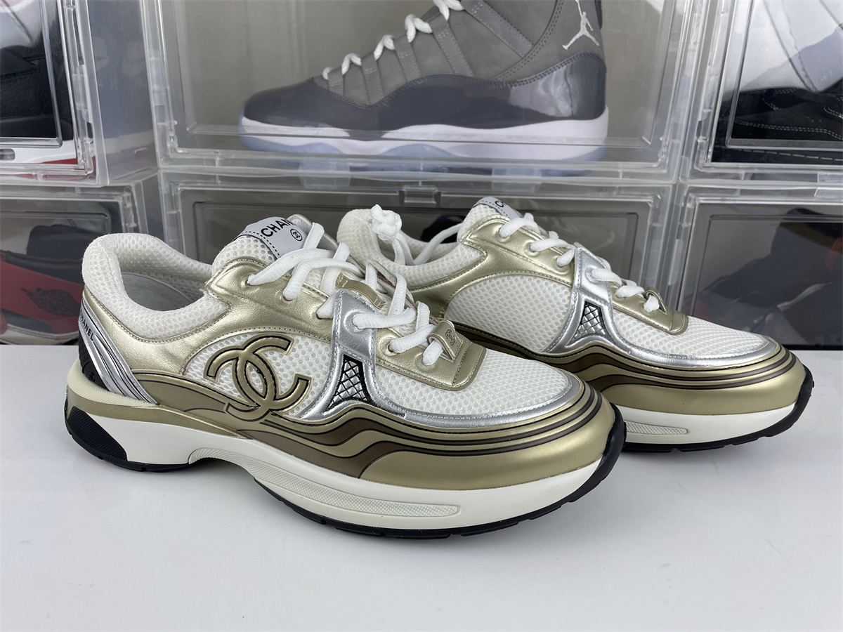 Chanel white Gold sneaker