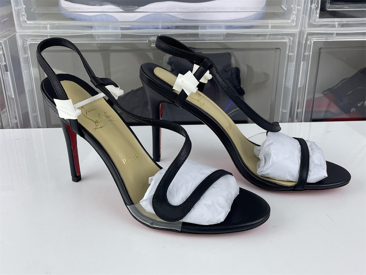 christian louboutin Ladies Heel B16 Black red