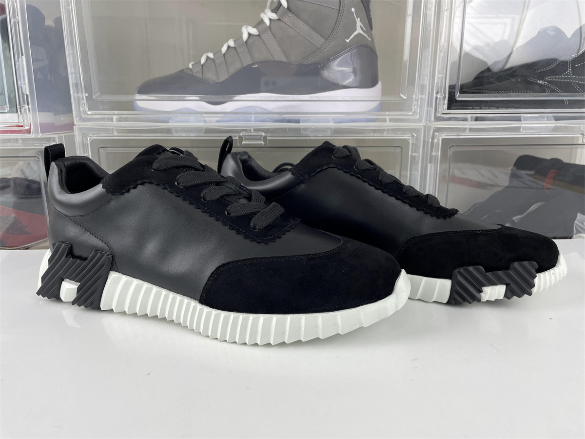 HERMES BOUNCING Black White with Leather
