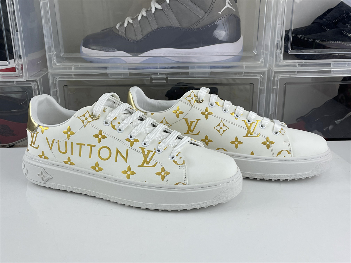 LV White Gold Fashionable high-end sport shoes