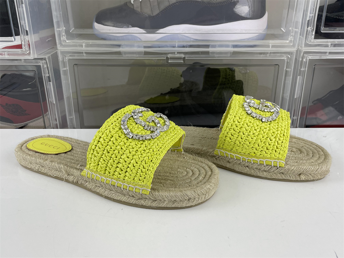 GUCCI Lido series Raffia grass slipper