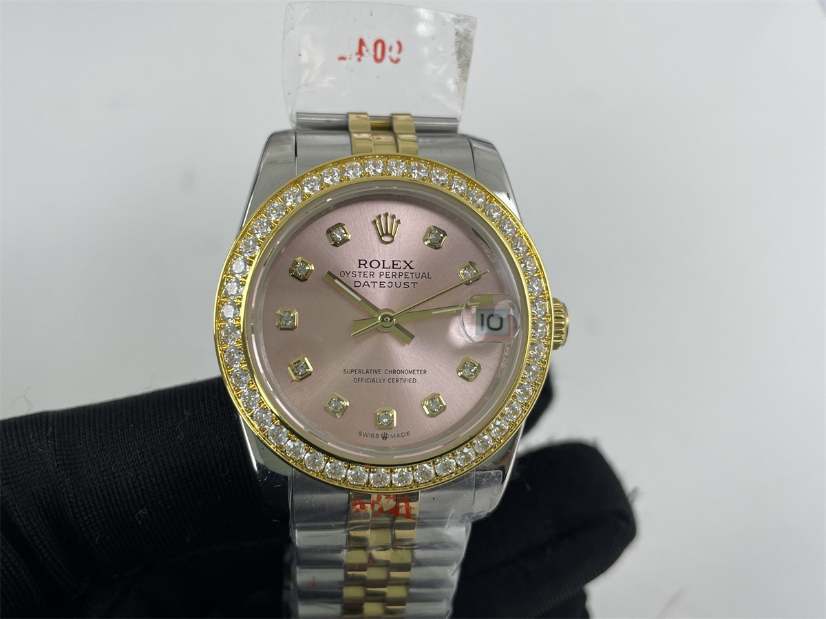 Rolex Ladies Date-Just watch Pink with diamonds (36mm)