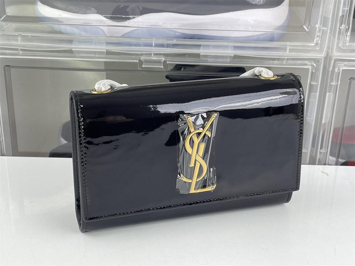 Saint Laurent YSL Black Bright leather ladies bag