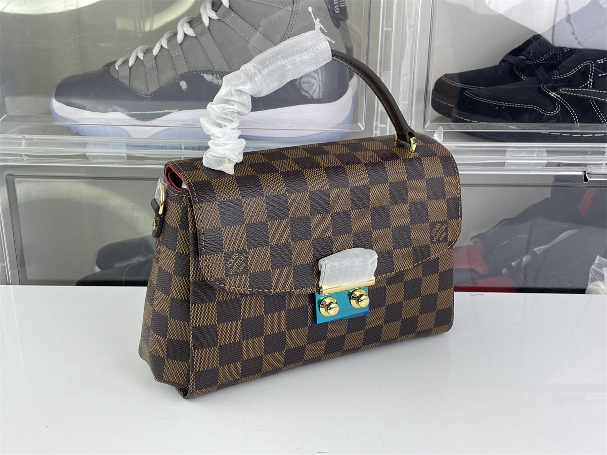 LV Croisette hand bag with damier azure lines (24 x 17 x 9.5 cm, best top quality)