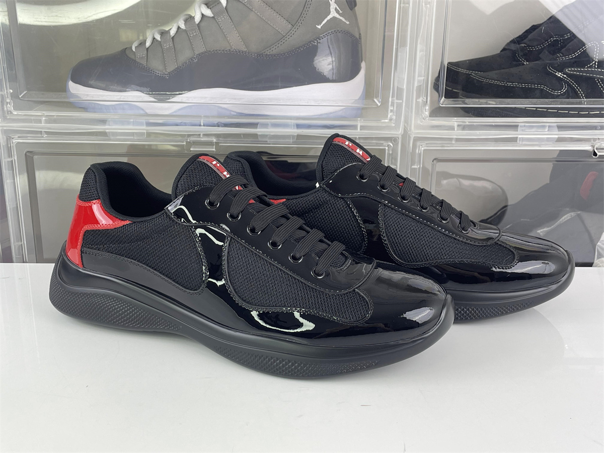 PRADA America Cup Black with Red heel