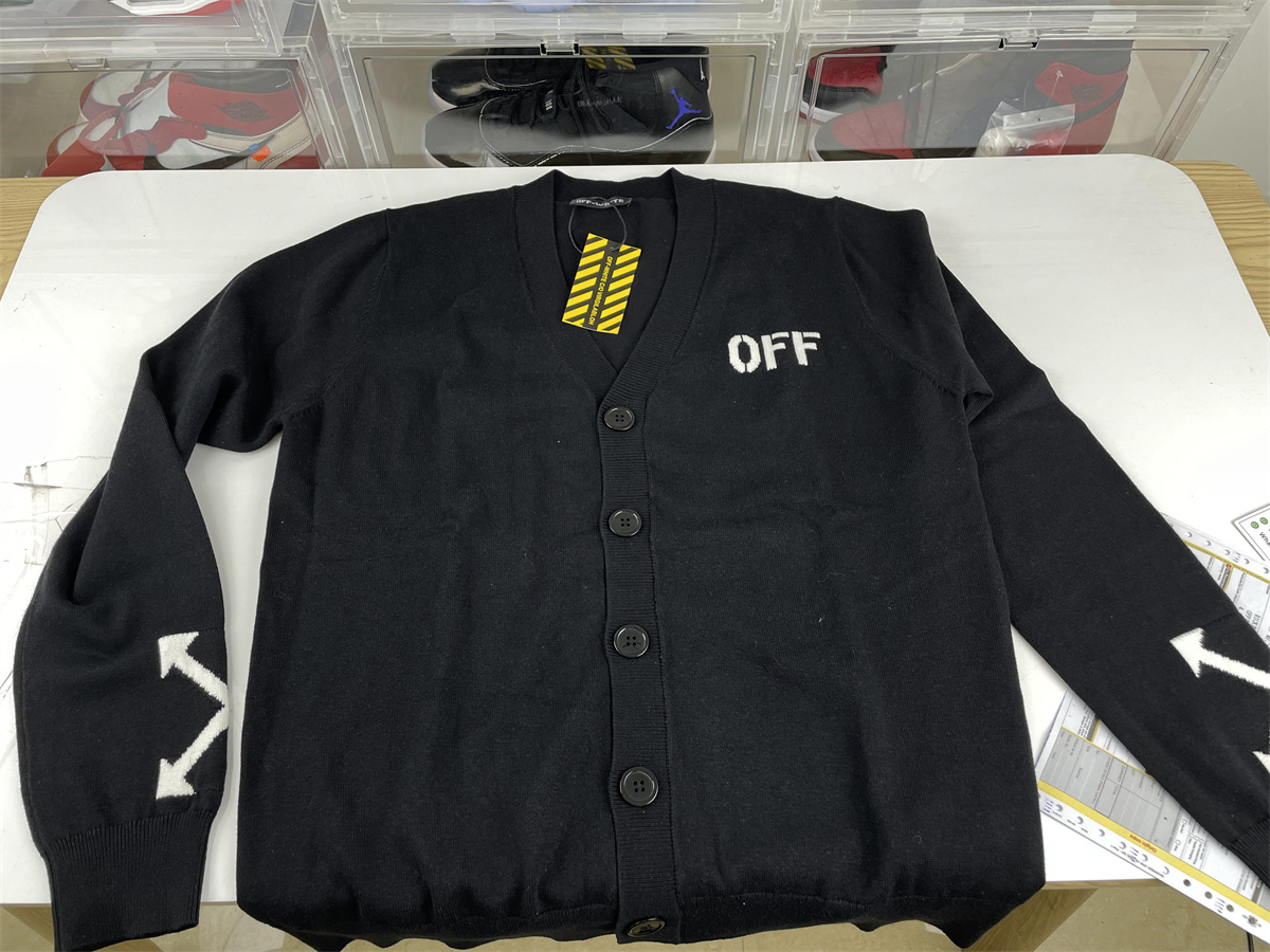 OFF-WHITE Black cardigan sweater