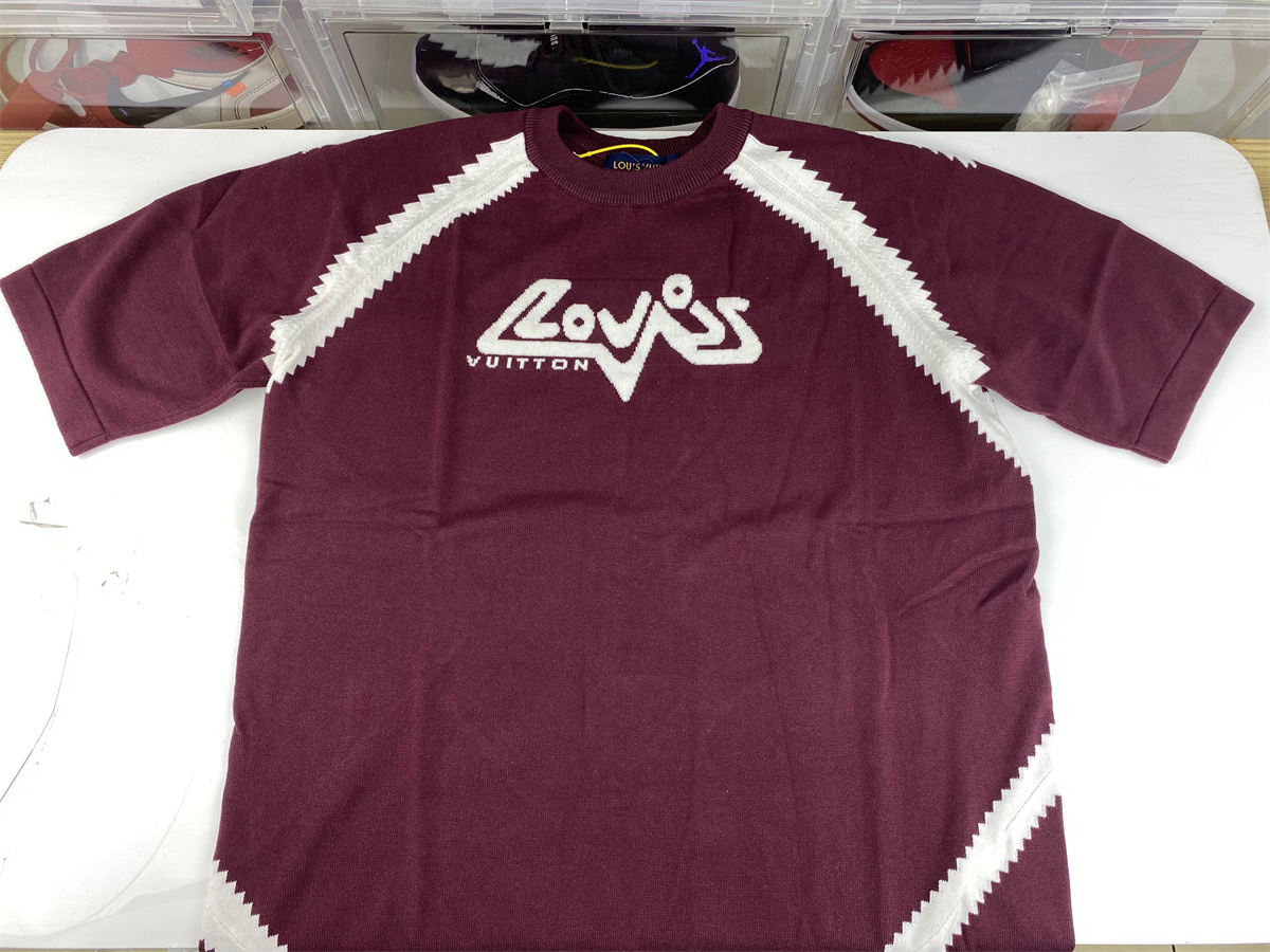 Louis Vuitton Wine Red T-Shirt sweater