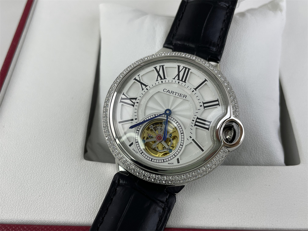 Cartier Driver De Cartier Silver Moissanite diamonds Watch  ( 43 x 14 mm)