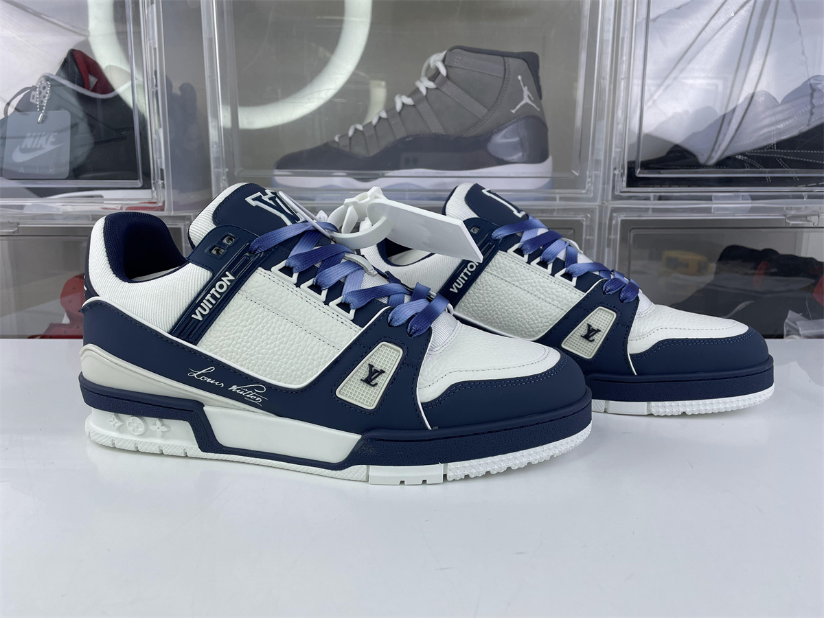 LV Skate shoes Dark Blue White Trainer Sneaker