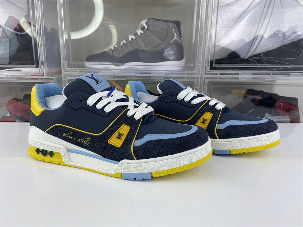 LV ARCH Navy Blue Yellow #54 Skate shoes