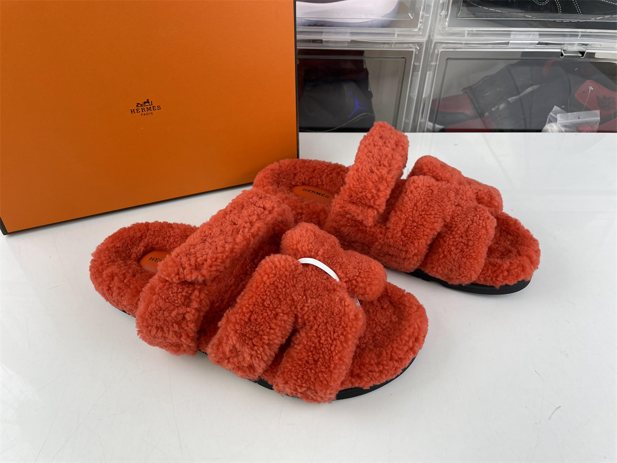 Hermes Red Woolen Sandals