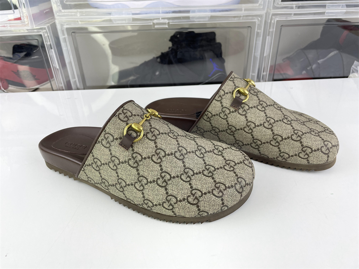 GUCCI Love Parade Brown tan slipper