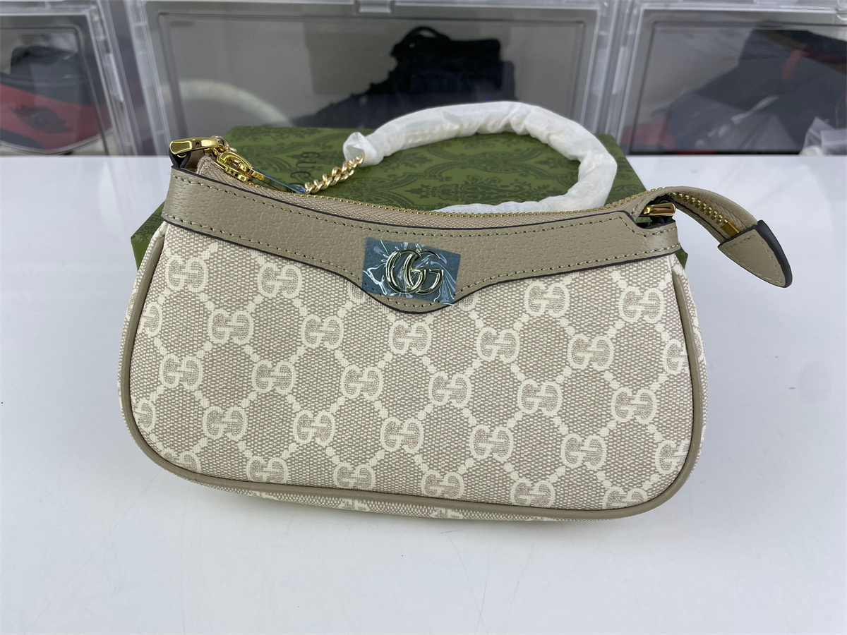 GUCCI Ophidia Mini handeling bag Tan color, (19x 10 x 3cm)