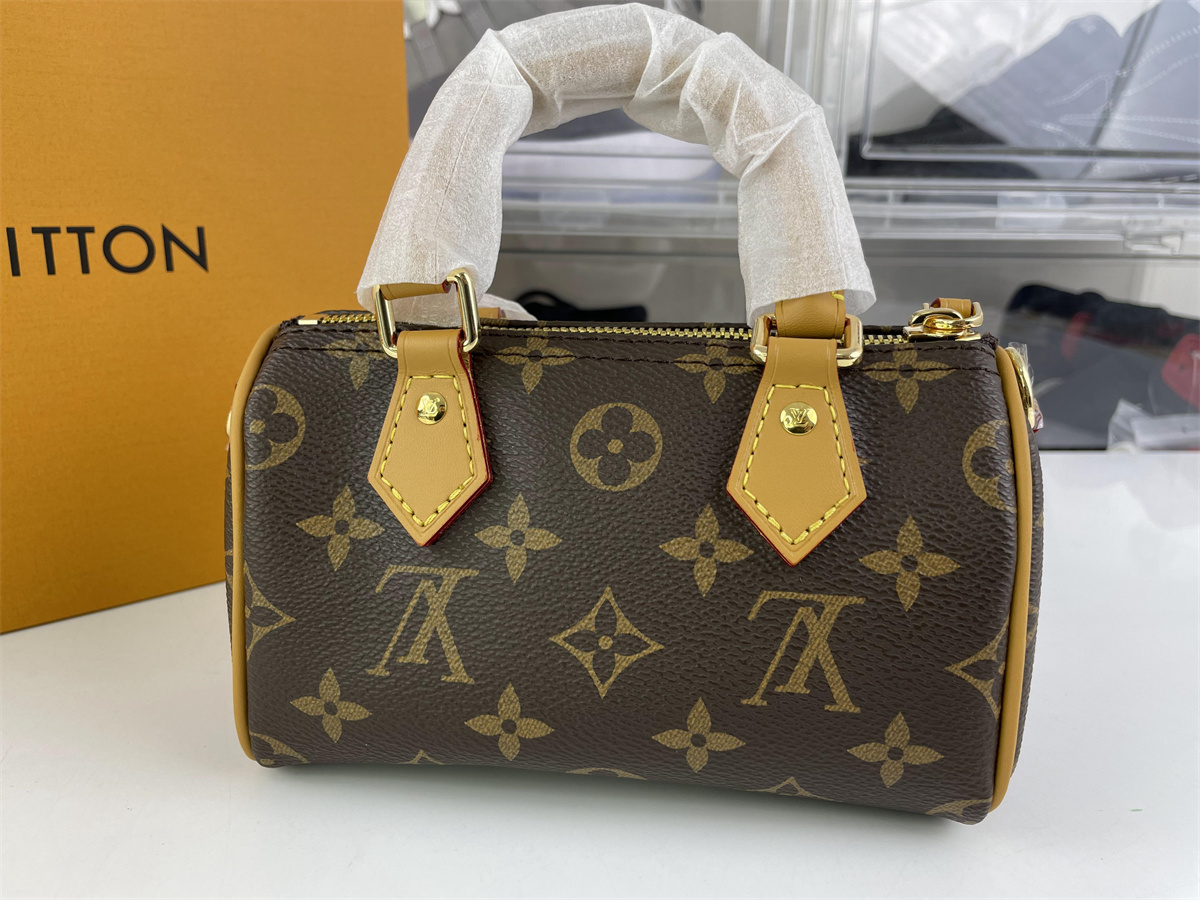 LV Nano Speedy Brown Bag, (16 x10 x 7.5cm)