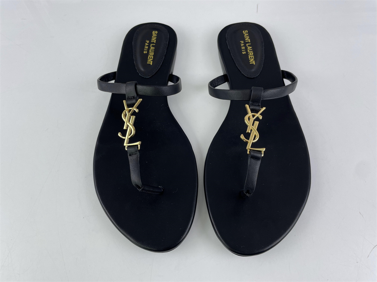 YSL Saint Laurent Le Cassandra All Black sandals