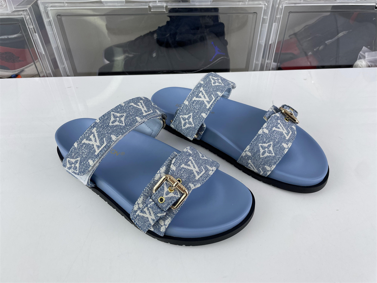 LV Blue embroidery sandals (EU35-46 )