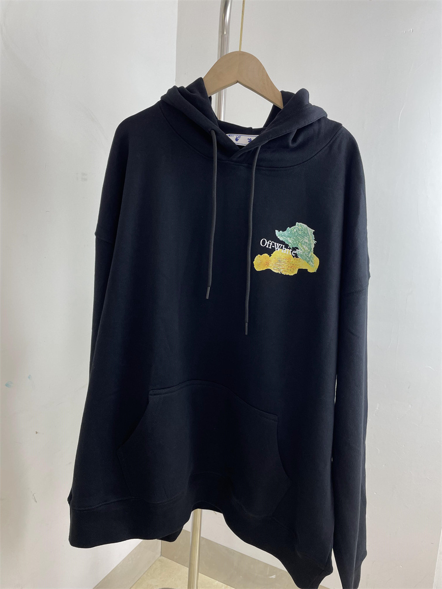 OFF-WHITE Black colorful LOGO Hoodie