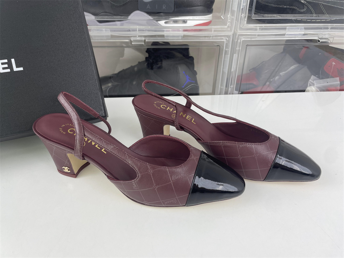 Chanel Wine red Slingback Heel