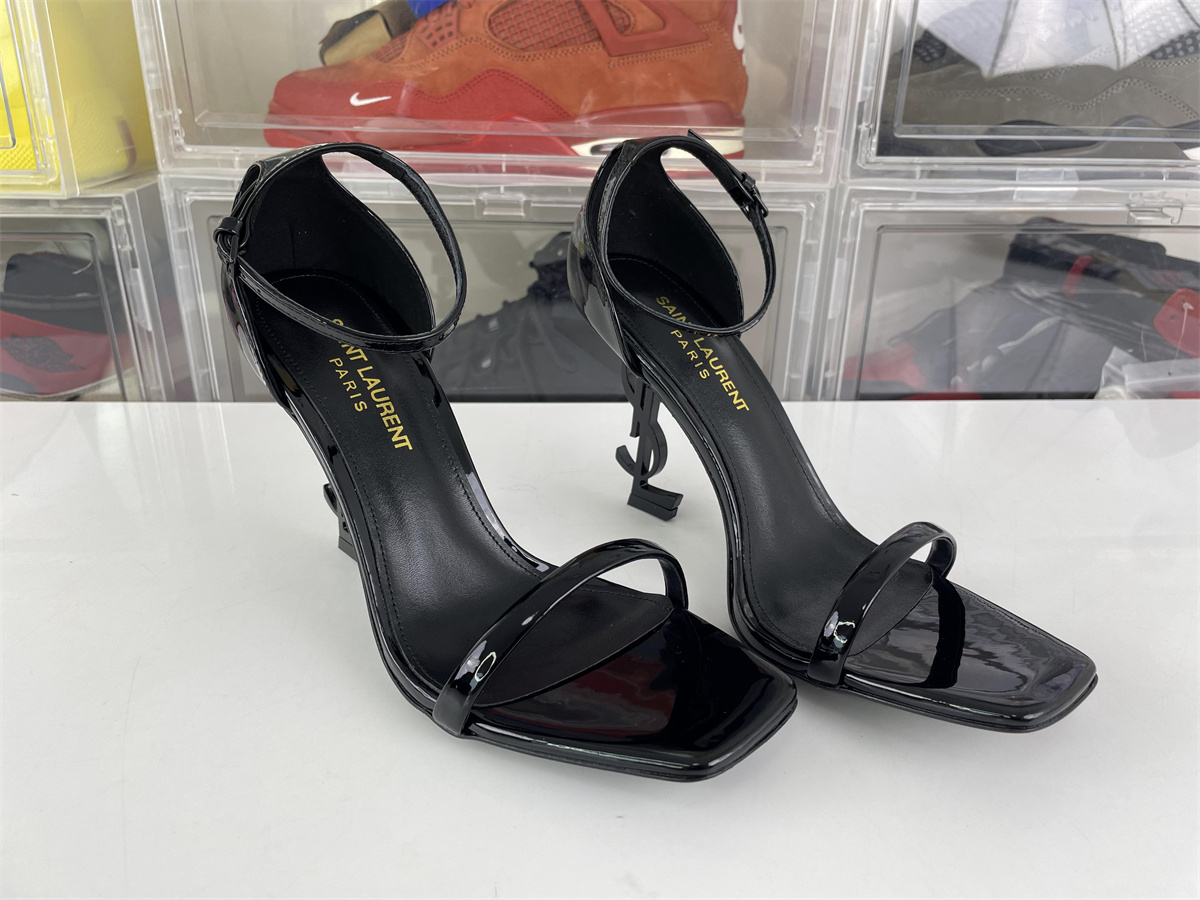 Saint Laurent YSL Black Gold Heel , (8.5cm height)