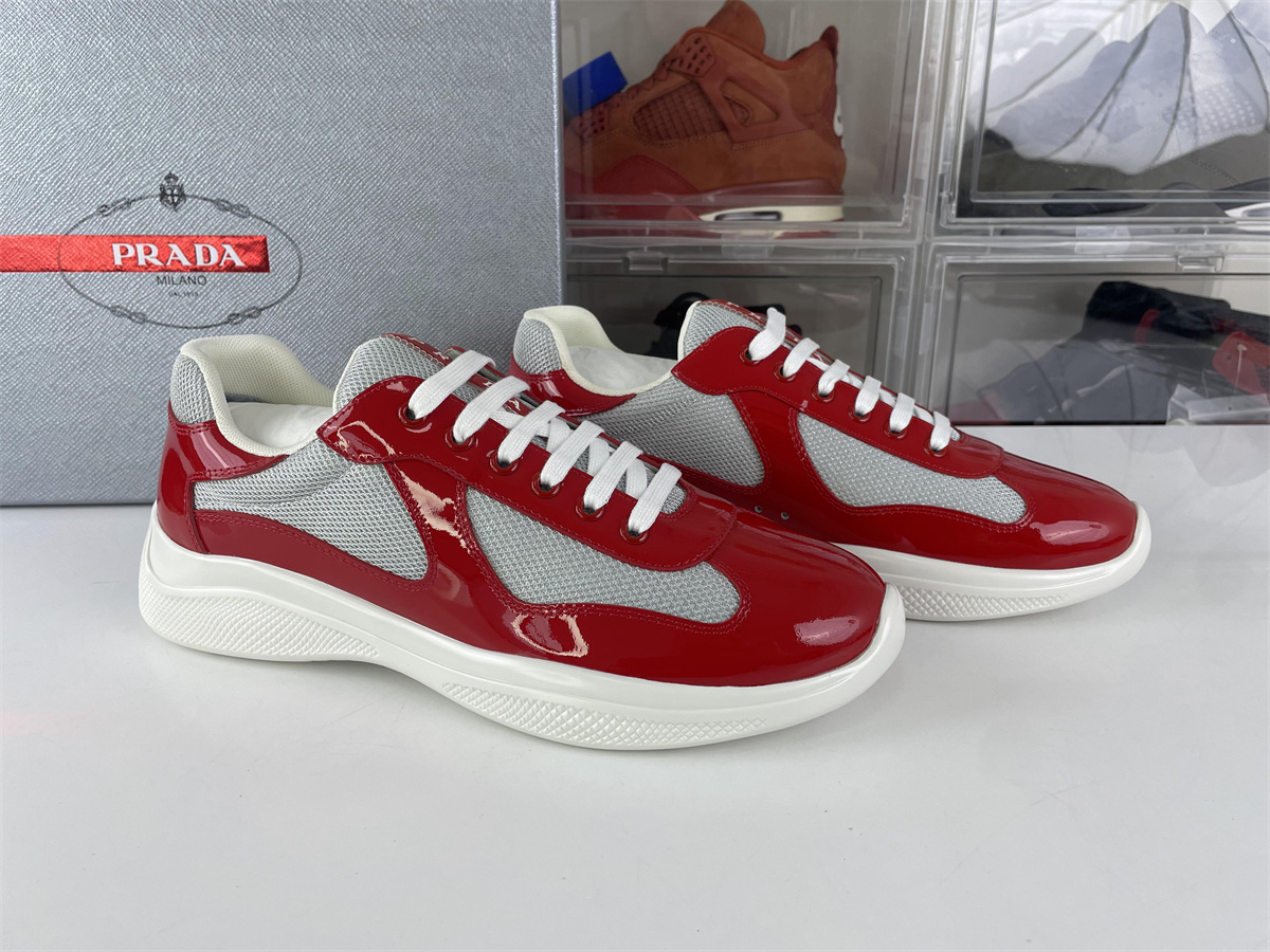 Prada America Cup Bright Red with Grey Mesh