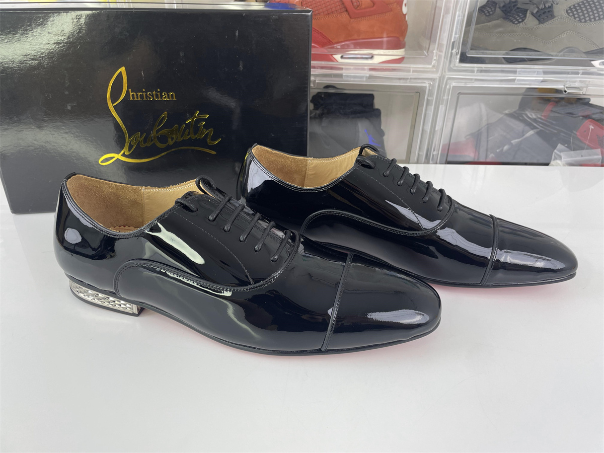 CL Black Red Retro style dressing shoes
