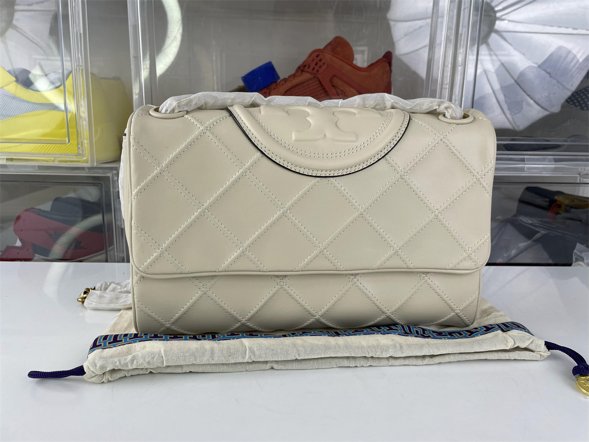 Tory Burch Tan Colorway Fleming Soft Mid size, (27 x 17.5 x10 cm)