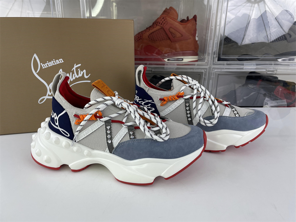 Christian Louboustin CL Blue White Grey unisex shoes(EU34-47)