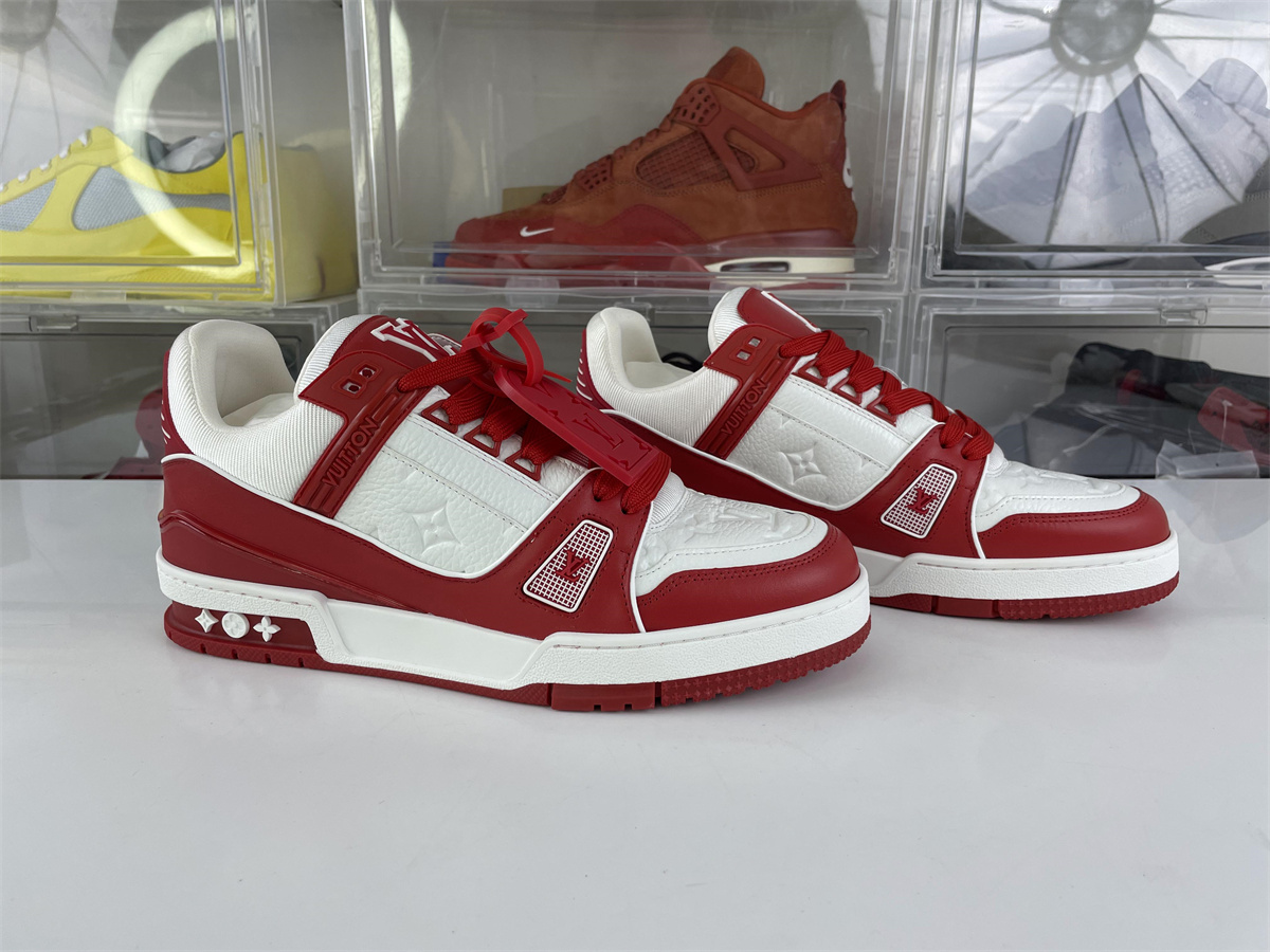 LV Skate shoes Red White Trainer Sneaker