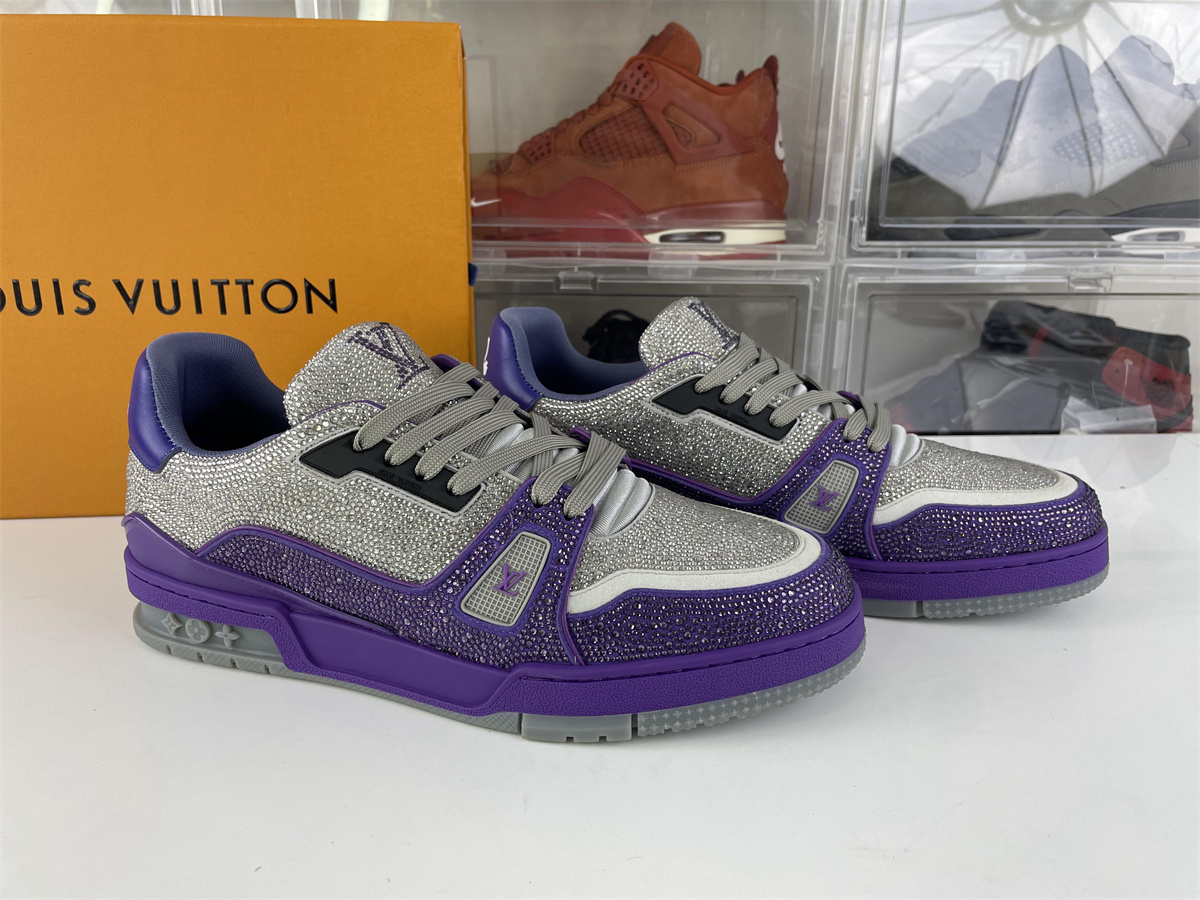 LV Purple Grey Rhinestone #54 Skate shoes