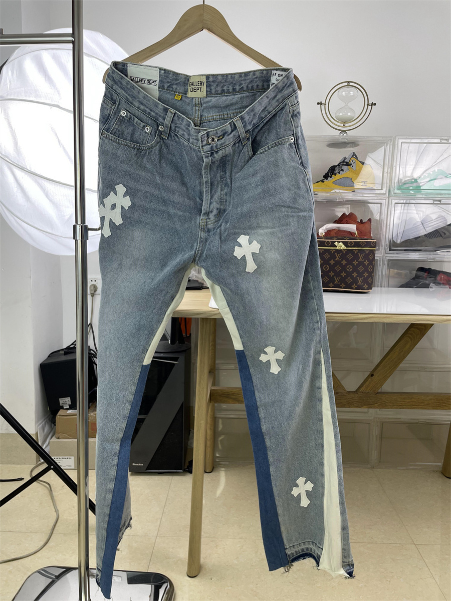 GAllery Dept x Chrome Hearts Jeans light Blue with white(28, 30,32,34,36)