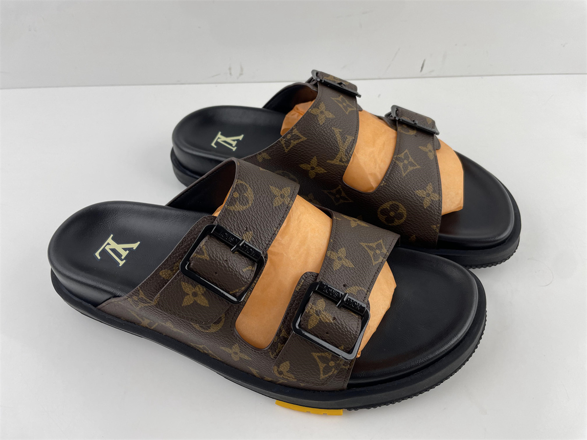 LV Brown Black Sandals