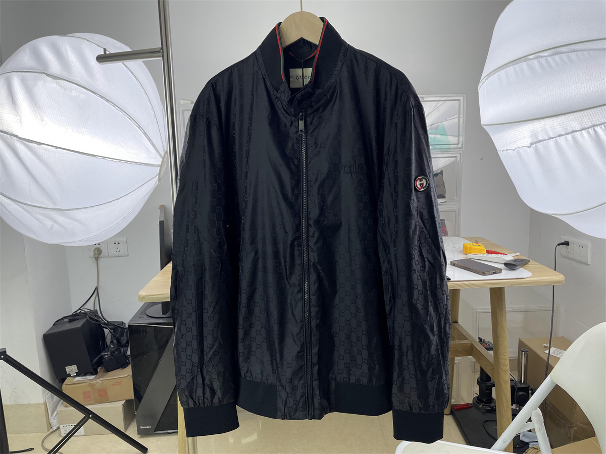 GUCCI Black Spring/ Autumn Nylon Silk Jacket