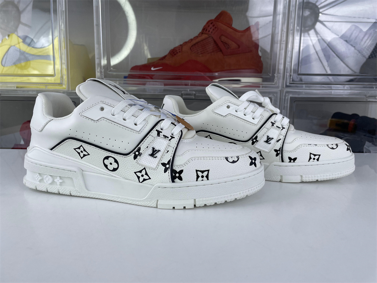 LV Skate shoes White with Black LOGOs