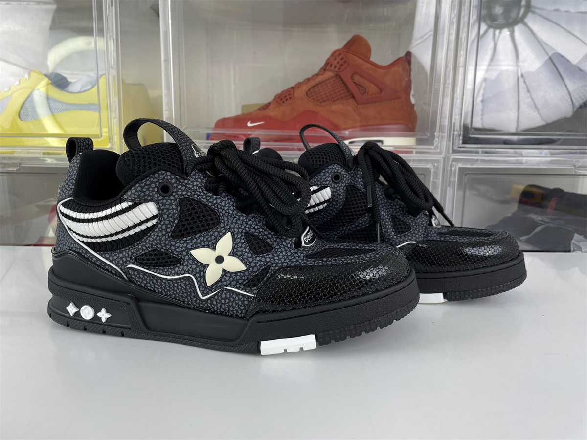 LV Black Grey Skate Sneaker with Sweater