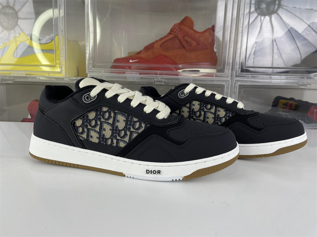 DIOR B27 Oblique Black Low Top Calf Perfo Shoes