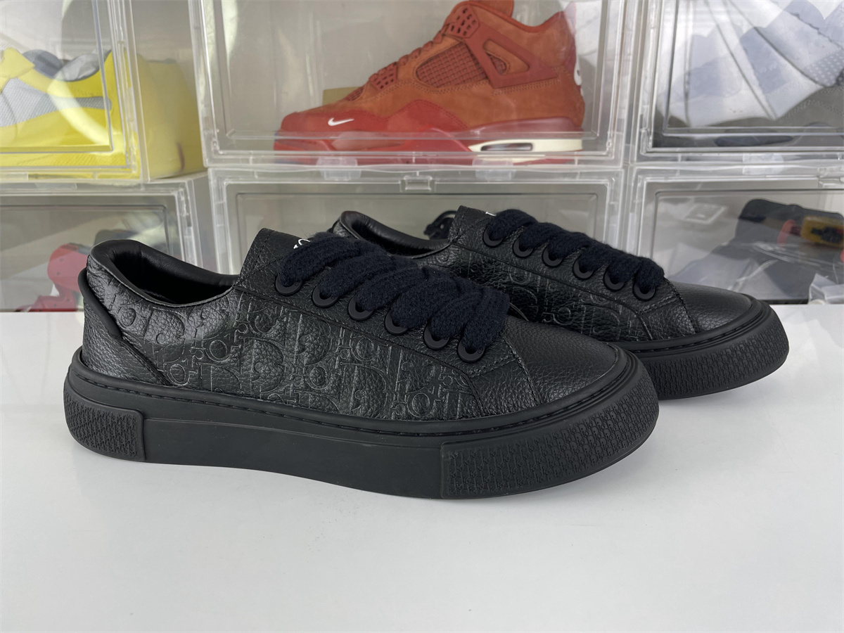 DIOR B33 Black Embossed Leather Sneaker