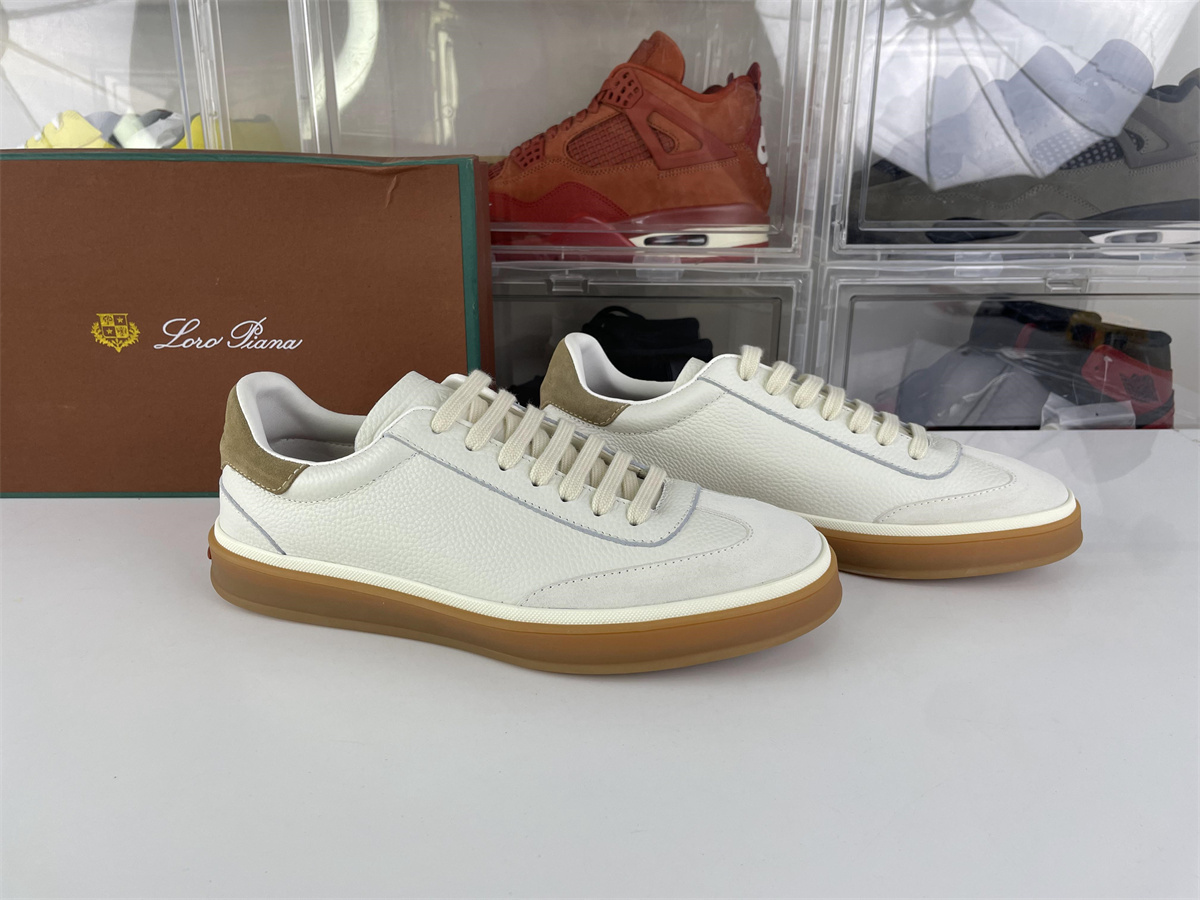 Loro Piana Tennis Walk Cream White shoes Lichi Leather