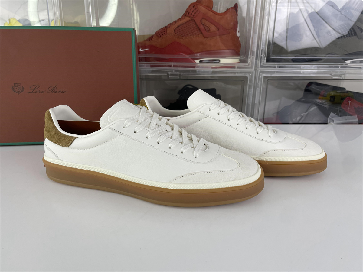 Loro Piana Tennis Walk Cream White shoes smooth Leather