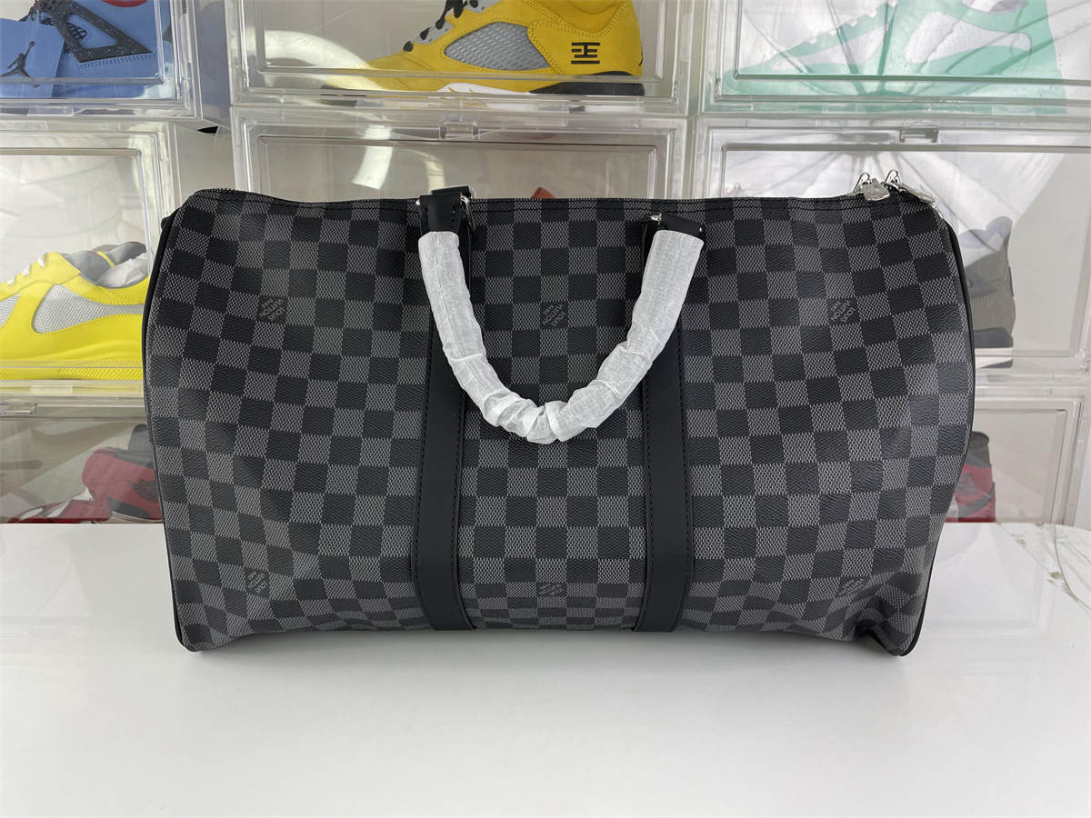 LV Black Grey Travelling Bag MID size,  (50 x 29 x 22 cm)