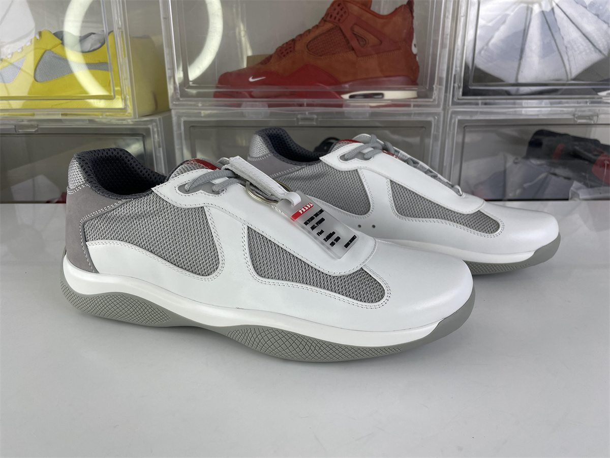 Prada America Cup White Grey with Suede heel, (EU36-47)