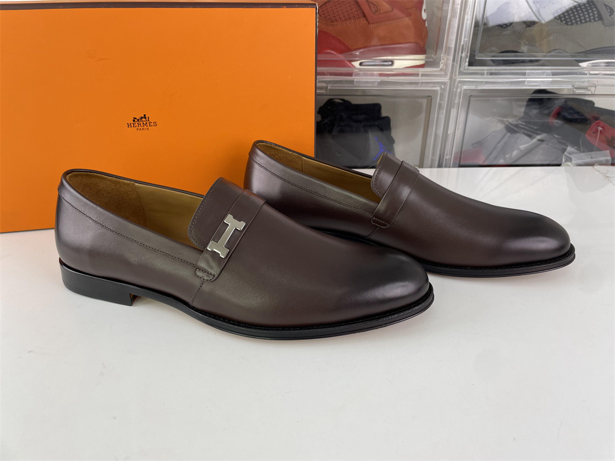 H brand Dark Brown Leather Man's Dressing shoes
